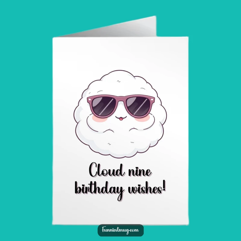 Free Printable Funny Cloud Birthday Card: Cool Shades Downloadable Gift