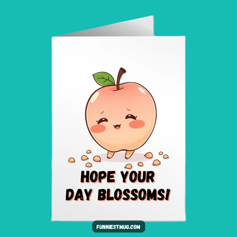 Free Printable Shy Apple Birthday Card: Funny Tripping Fruit Downloadable Gift