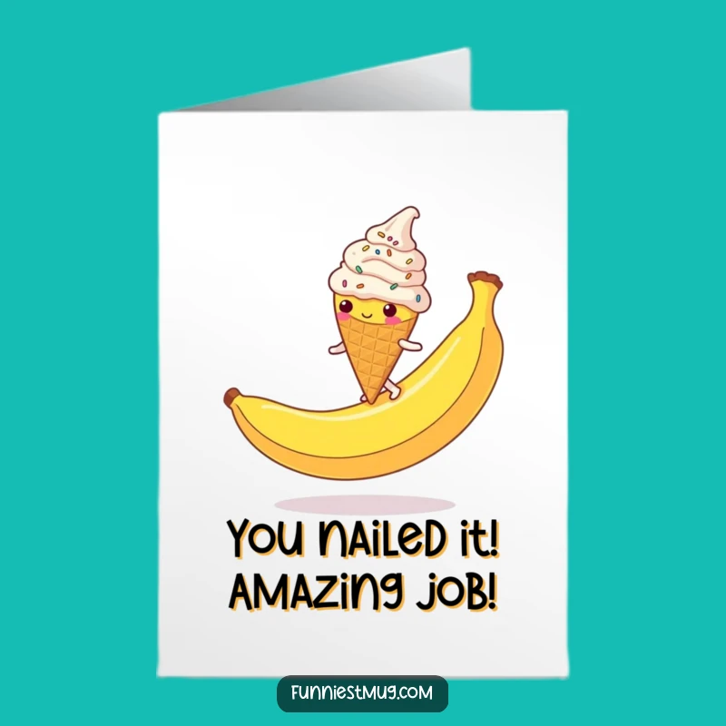 Free Printable Congrats Card: Slipping Ice Cream Wins! - Downloadable Joke Gift
