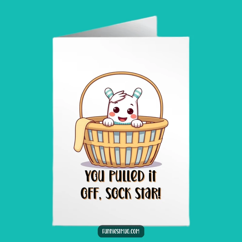 Free Printable Congrats Card: Cheeky Sock Puppet Mischief for a Funny Win