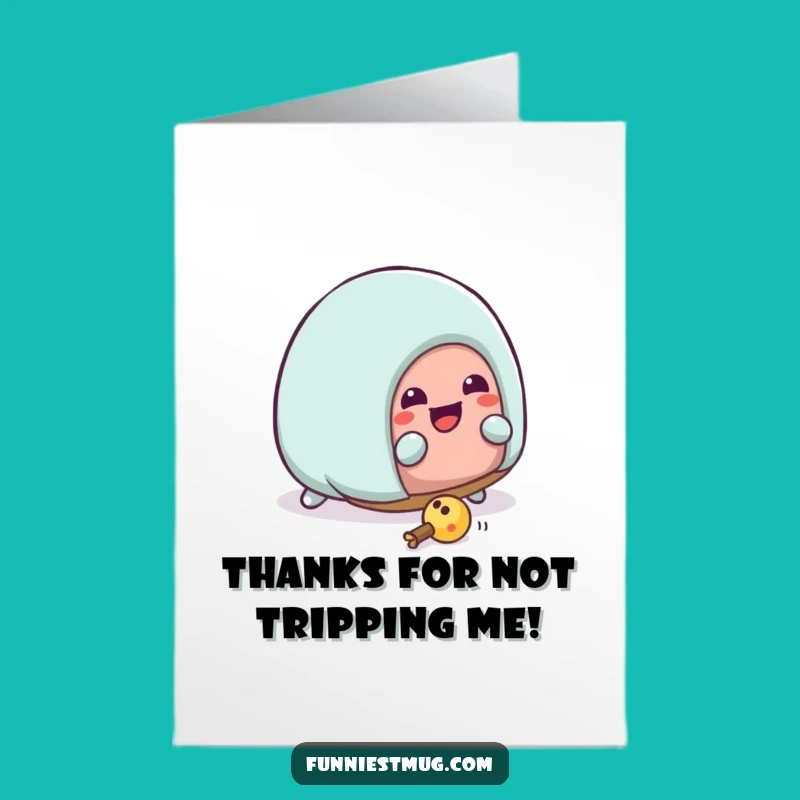 Free Printable Kawaii Slipper Thank You Card - Thanks for Not Tripping Me Up!