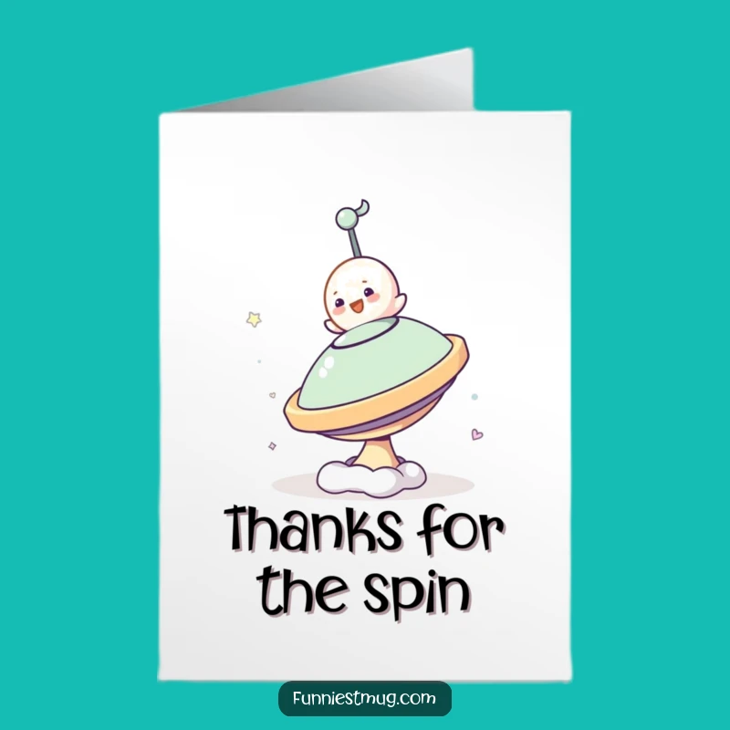 Free Printable Thank You Card: Blob Spinning Top, Funny Downloadable Gift