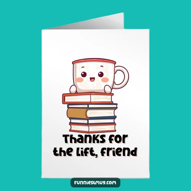 Free Printable Thank You Card: Kawaii Coffee Mug Book Balance Gratitude