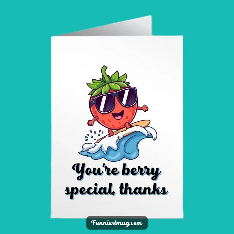 Free Printable Thank You Card: Strawberry Surfer Says Thanks!