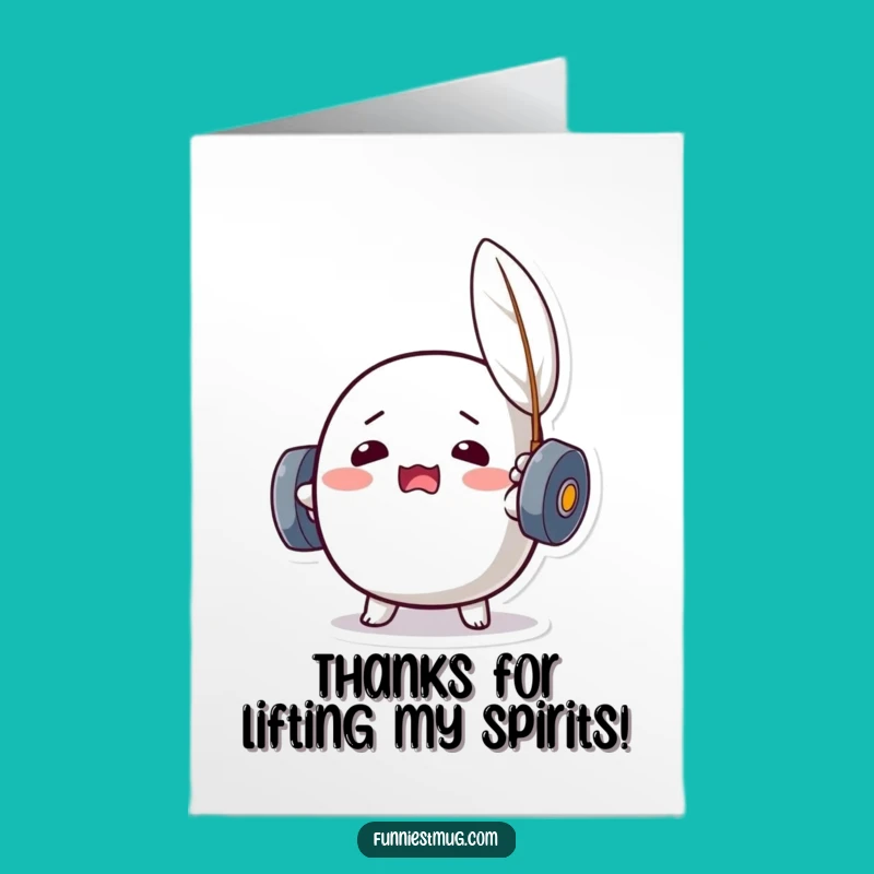 Free Printable Kawaii Dumbbell Thank You Card - Thanks for the Effort!