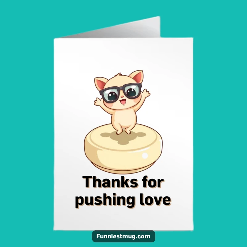 Free Printable Thank You Card: Dancing Creature, Funny Glasses, Downloadable Gift