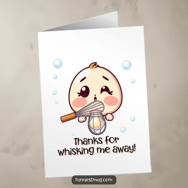 Funny Free Printable Thank You Card: Goofy whisk with a look of utter surprise at its zero bubble-whisking prowess.