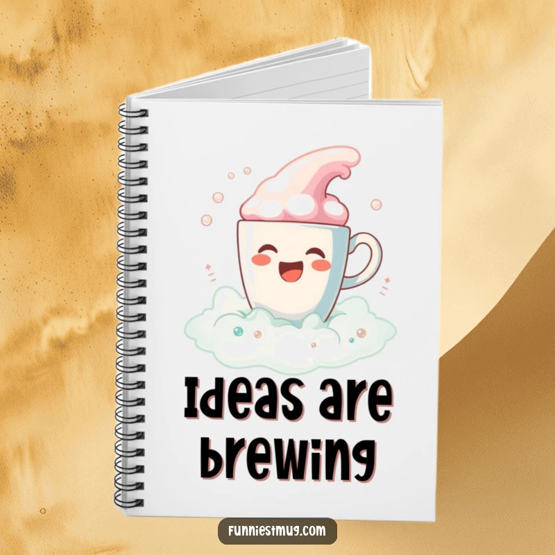 Funny Coffee Bath Spill Notebook: A joyful coffee cup spilling colorful bubbles, ideal for funny notes.