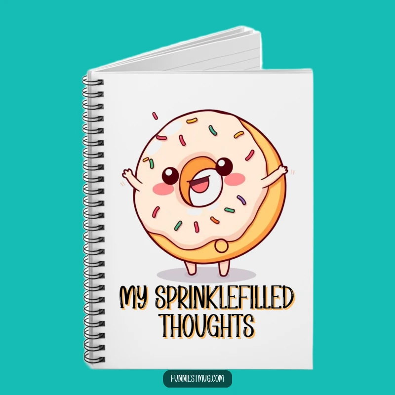 Funny Donut Cartwheel Notebook - Sprinkled Character Journal for Sweet Ideas