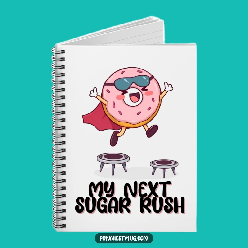Funny Superhero Donut Notebook: Giggling Hero Trampoline Leaps Journal