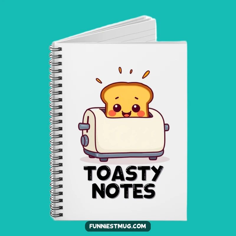 Funny Toast Surprise Notebook - Smiling Pop-Up Journal, Breakfast Gift Stationery