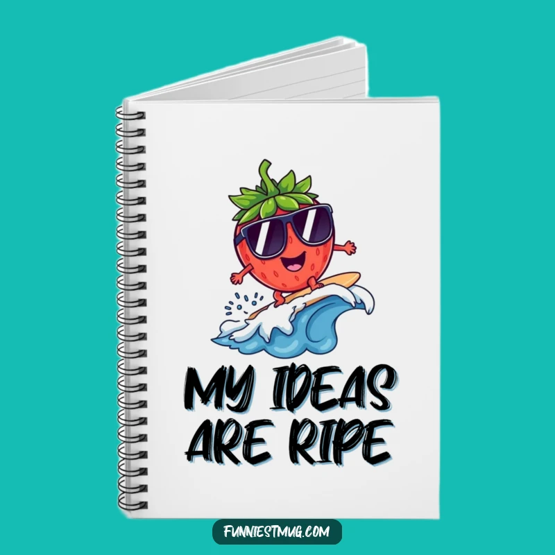 Funny Surfing Strawberry Sunglasses Notebook: Hilarious Journal