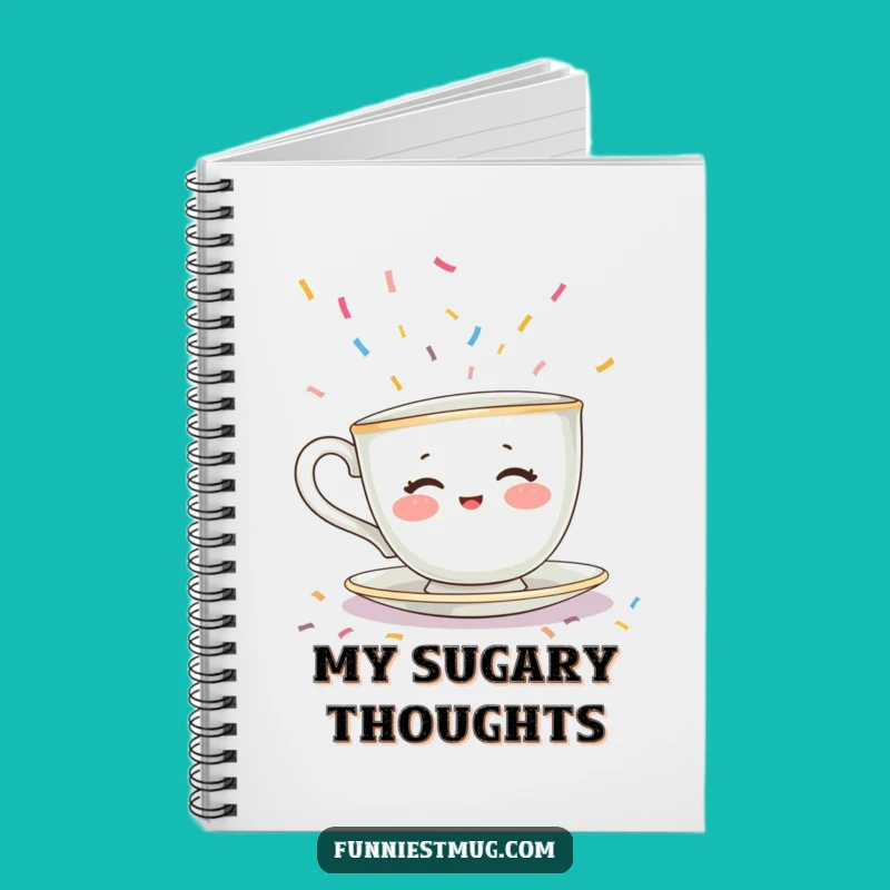 Funny Teacup Sprinkle Diary Notebook - Jot Down Sweet Thoughts