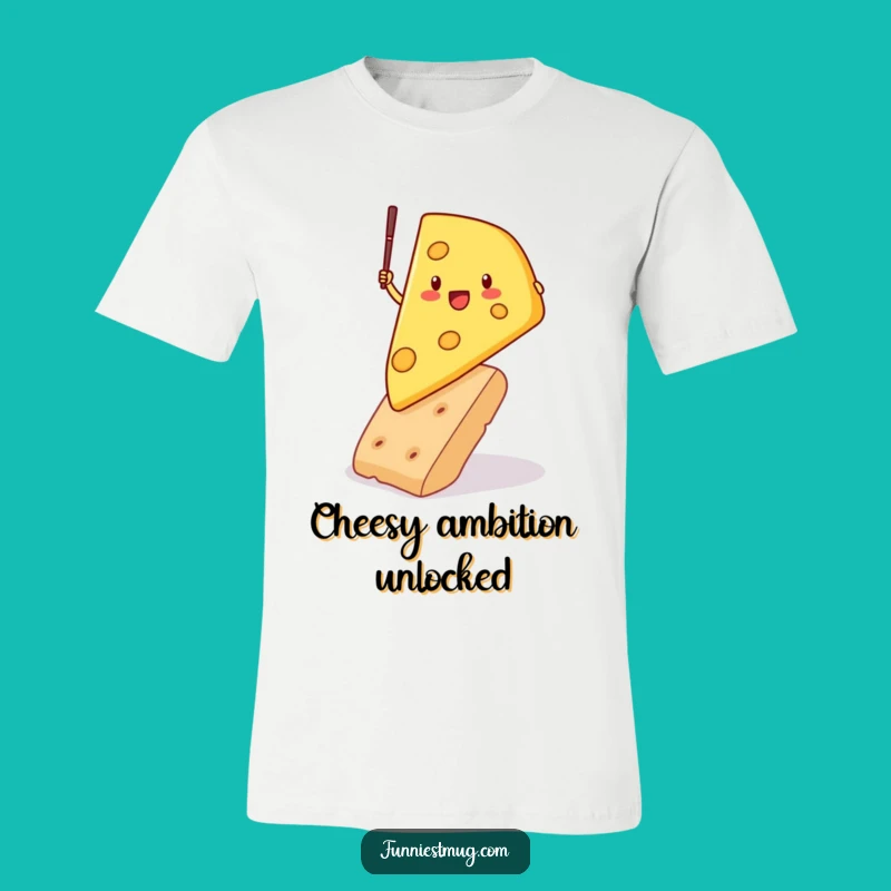 Funny Cheese Pole Vault T-Shirt - Witty and Hilarious Foodie Apparel