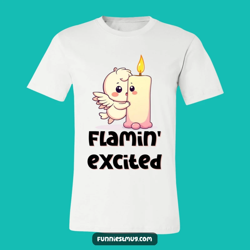 Funny Winged Candle T-Shirt: Playful & Hilarious Birthday Wear!