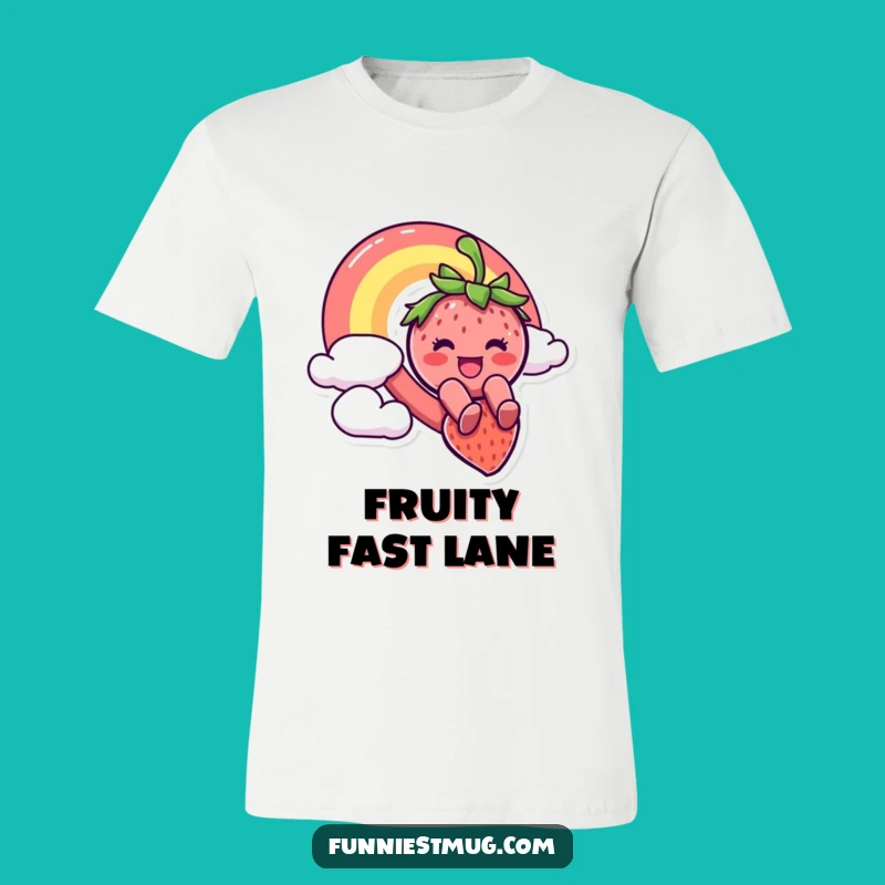 Funny Strawberry Rainbow Slide T-Shirt - Wearable Humor for All!