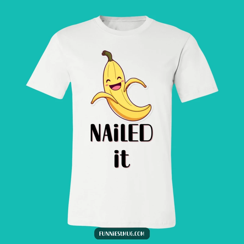 Funny Banana Peel Slip T-Shirt: Exaggerated Flair Tee, Comedic Gift