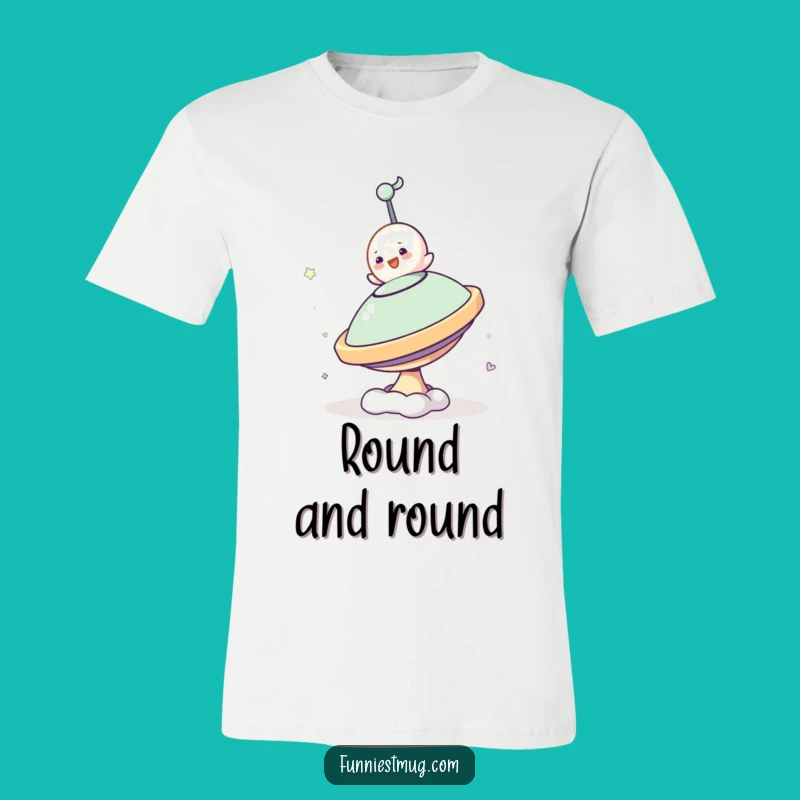 Funny Blob Spinning Top T-Shirt: Comical Ride the Whirlwind Tee