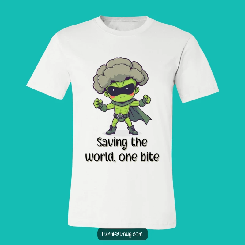 Funny Broccoli Superhero T-Shirt: Epic Veggie Power for Your Wardrobe