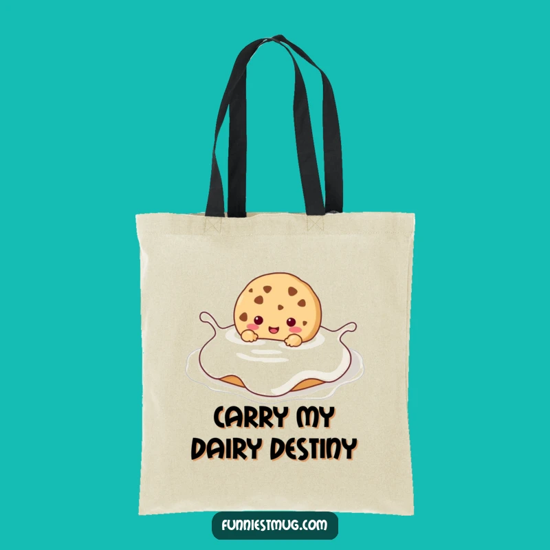 Funny Kawaii Cookie Milk Bath Tote Bag: Carry Your Treats with Humorous Charm