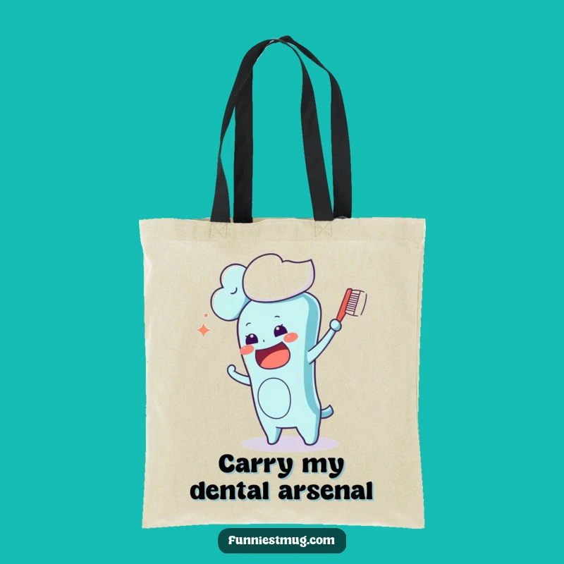 Funny Kawaii Toothbrush Tote Bag: Carry Your Humor and Essentials Stylishly