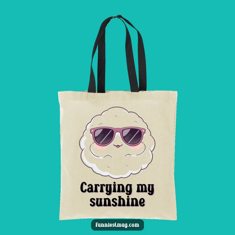 Funny Cloud Sunglasses Tote Bag: Carry Your Cool with this Character