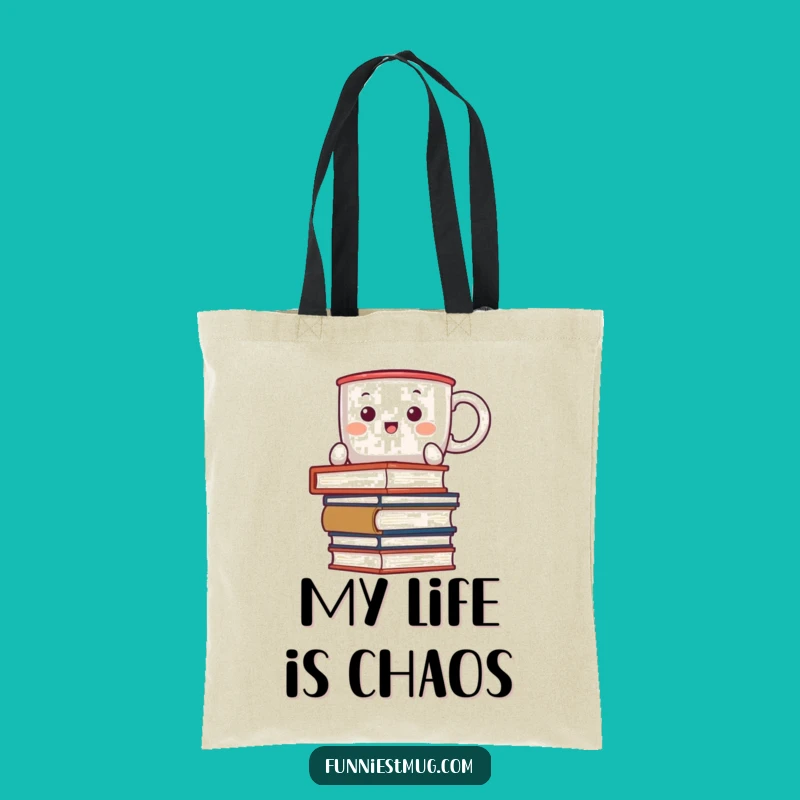 Funny Kawaii Coffee Mug Tote Bag: Carrying Books Hilariously