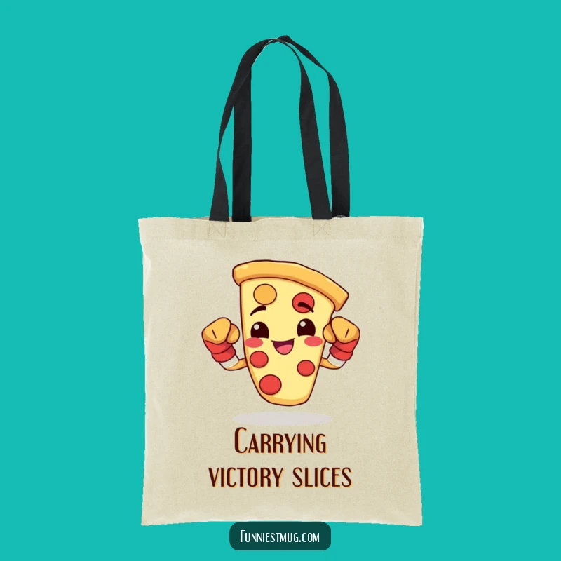 Funny Pizza Boxer Tote Bag - Happy & Strong Accessory, Perfect Gift