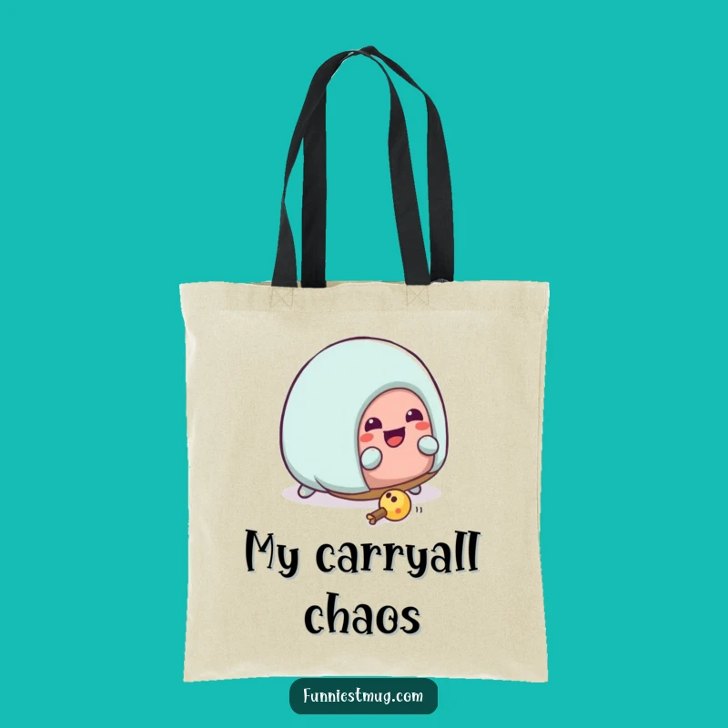 Funny Kawaii Slipper Tripping Tote Bag: Carry Your Home Humor Everywhere