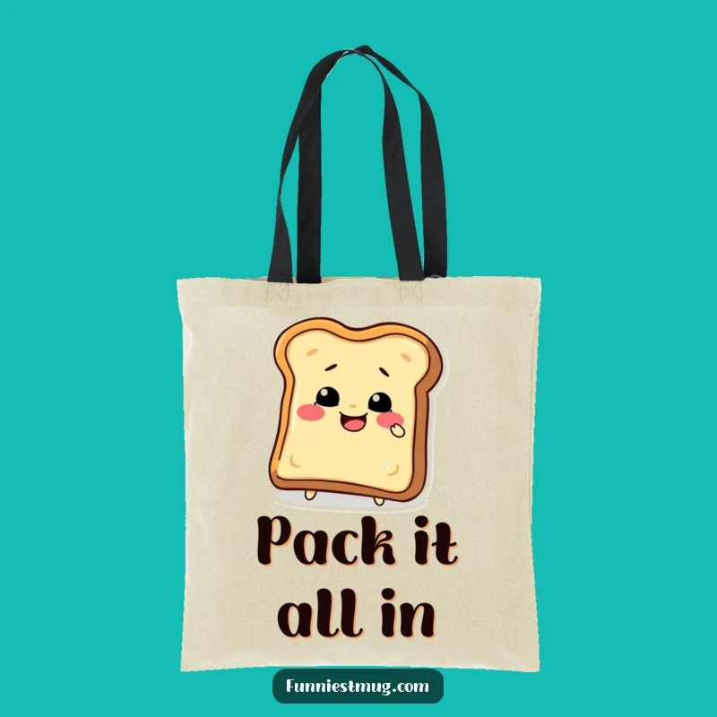 Funny Toast Bite Tote Bag: Carry Your Laughs With Breakfast Style!