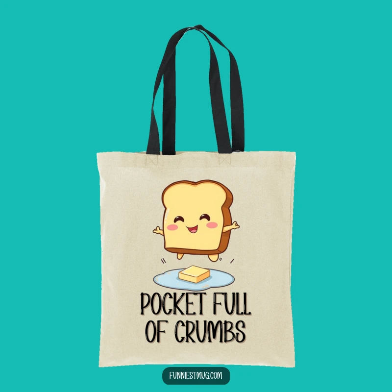 Funny Toast Jumping Butter Tote Bag: Carry Your Laughs with this Character Design